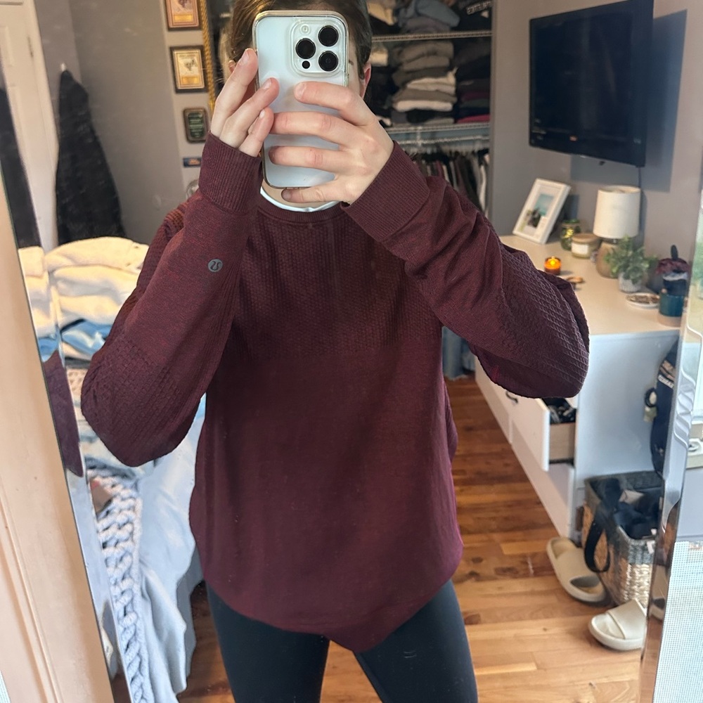 Lululemon Athletica Maroon Knit Top